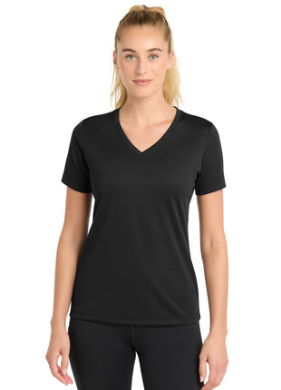 Sport-Tek® Women's PosiCharge® RacerMesh® V-Neck Tee. LST340 - Black | Sport-Tek