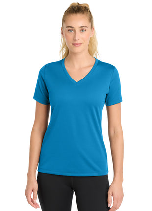 Sport-Tek® Women's PosiCharge® RacerMesh® V-Neck Tee. LST340 - Pond Blue | Sport-Tek