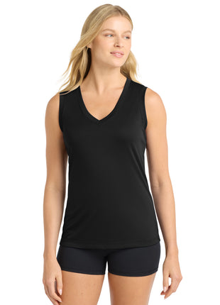 Sport-Tek® Women's Sleeveless PosiCharge® Competitor™ V-Neck Tee. LST352 - Black | Sport-Tek