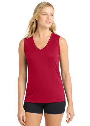 Sport-Tek® Women's Sleeveless PosiCharge® Competitor™ V-Neck Tee. LST352 - True Red | Sport-Tek