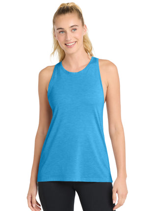 Sport-Tek ® Women's PosiCharge ® Tri-Blend Wicking Tank. LST402 - Pond Blue Heather | Sport-Tek