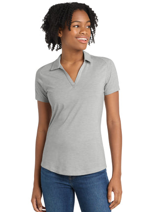 Sport-Tek ® Women's PosiCharge ® Tri-Blend Wicking Polo. LST405 - Light Grey Heather | Sport-Tek