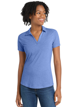 Sport-Tek ® Women's PosiCharge ® Tri-Blend Wicking Polo. LST405 - True Royal Heather | Sport-Tek