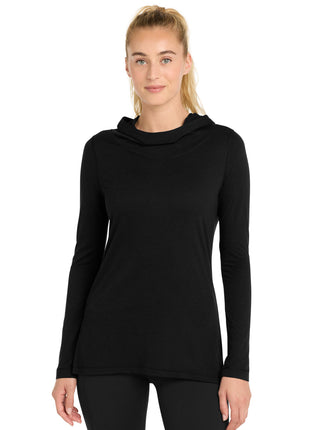 Sport-Tek® Women's PosiCharge ® Tri-Blend Wicking Long Sleeve Hoodie LST406 - Black Triad Solid | Sport-Tek