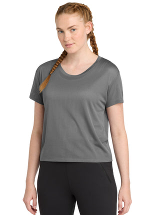 Sport-Tek ® Women's PosiCharge ® Draft Crop Tee. LST411 - Dark Grey | Sport-Tek