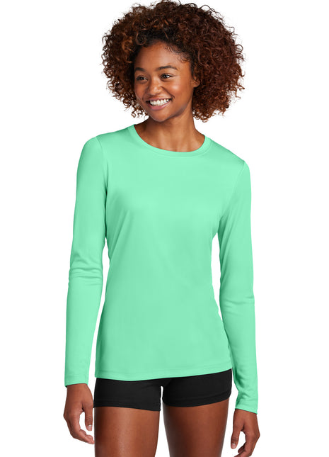 Sport-Tek® Women's Posi-UV® Pro Long Sleeve LST420LS - Bright Seafoam | Sport-Tek