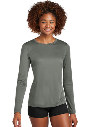 Sport-Tek® Women's Posi-UV® Pro Long Sleeve LST420LS - Dark Smoke Grey | Sport-Tek