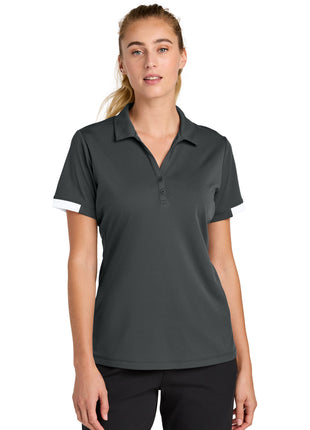 Sport-Tek® Women's Club Colorblock Polo LST444 - Iron Grey/ White | Sport-Tek