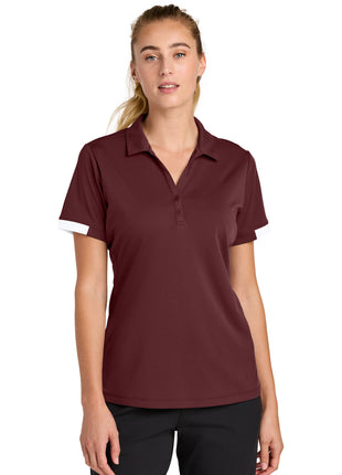 Sport-Tek® Women's Club Colorblock Polo LST444 - Maroon/ White | Sport-Tek