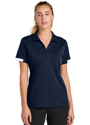 Sport-Tek® Women's Club Colorblock Polo LST444 - True Navy/ White | Sport-Tek