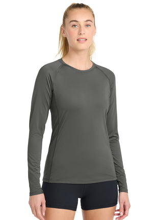 Sport-Tek ® Women's Long Sleeve Rashguard Tee. LST470LS - Dark Smoke Grey | Sport-Tek