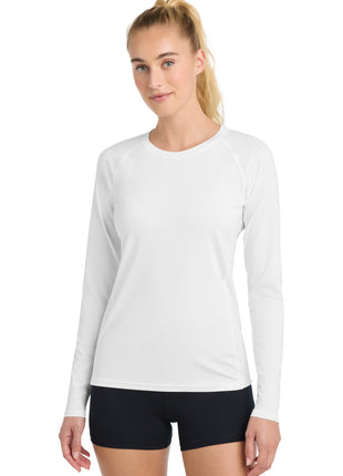 Sport-Tek ® Women's Long Sleeve Rashguard Tee. LST470LS - White | Sport-Tek