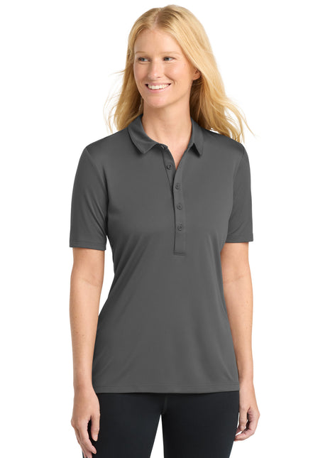Sport-Tek® Women's Posi-UV ® Pro Polo.  LST520 - Dark Smoke Grey | Sport-Tek