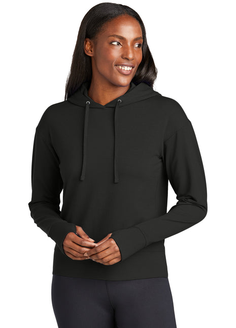 Sport-Tek® Women's Sport-Wick® Flex Fleece Pullover Hoodie LST562 - Black | Sport-Tek