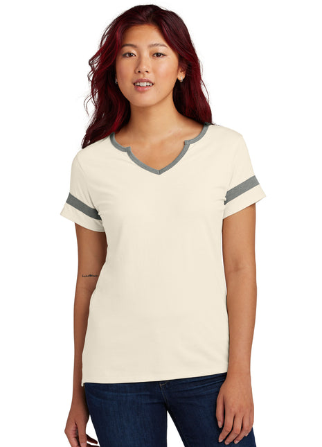 Sport-Tek® Women's Halftime Notch Neck Tee LST6041 - Ecru/ Vintage Heather | Sport-Tek