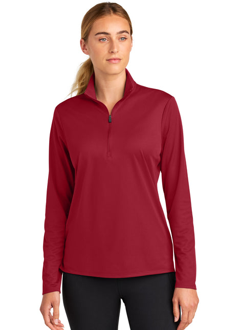 Sport-Tek® Women's Micropique Sport-Wick® 1/4-Zip LST672 - Deep Red | Sport-Tek
