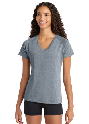 Sport-Tek® Women's Ultimate Performance V-Neck. LST700 - Heather Grey | Sport-Tek