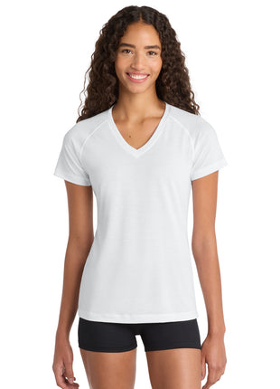 Sport-Tek® Women's Ultimate Performance V-Neck. LST700 - White | Sport-Tek