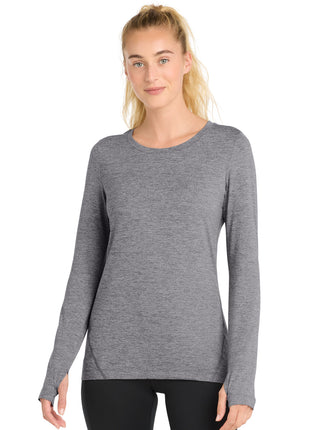 Sport-Tek ® Women's Exchange 1.5 Long Sleeve Crew. LST710 - Grey Heather | Sport-Tek