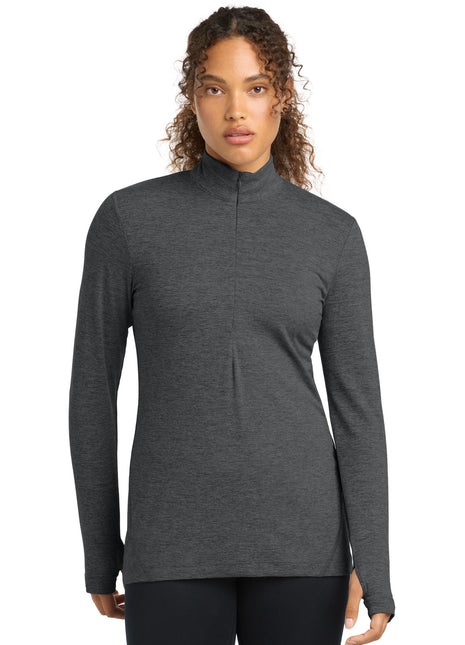 Sport-Tek® Women's Exchange 1.5 Long Sleeve 1/2-Zip LST711 - Graphite Heather | Sport-Tek