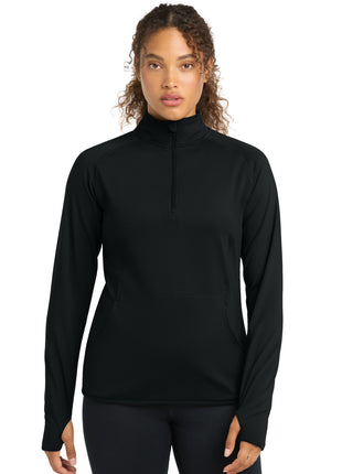 Sport-Tek® Women's Sport-Wick® Stretch 1/4-Zip Pullover. LST850 - Black | Sport-Tek