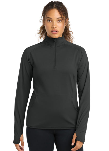 Sport-Tek® Women's Sport-Wick® Stretch 1/4-Zip Pullover. LST850 - Charcoal Grey | Sport-Tek