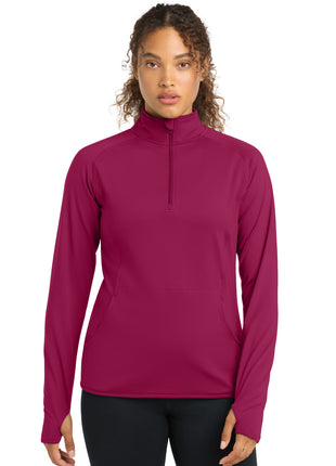 Sport-Tek® Women's Sport-Wick® Stretch 1/4-Zip Pullover. LST850 - Pink Rush | Sport-Tek