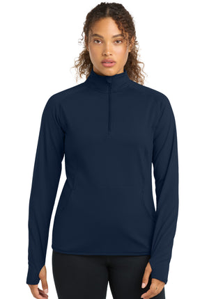 Sport-Tek® Women's Sport-Wick® Stretch 1/4-Zip Pullover. LST850 - True Navy | Sport-Tek