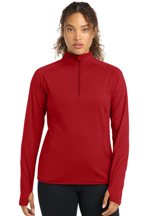 Sport-Tek® Women's Sport-Wick® Stretch 1/4-Zip Pullover. LST850 - True Red | Sport-Tek
