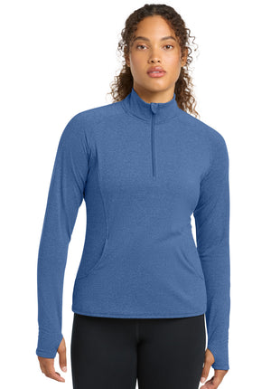 Sport-Tek® Women's Sport-Wick® Stretch 1/4-Zip Pullover. LST850 - True Royal Heather | Sport-Tek