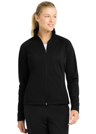 Sport-Tek® Women's Tricot Track Jacket. LST90 - Black/ Black | Sport-Tek