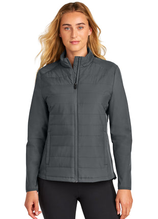 Sport-Tek® Women's Teknical Hybrid Jacket LST940 - Iron Grey | Sport-Tek