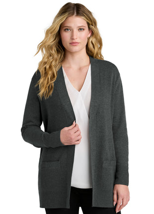 Port Authority® Women's Easy Care Open-Front Cardigan Sweater LSW2890 - Charcoal Heather | Port Authority
