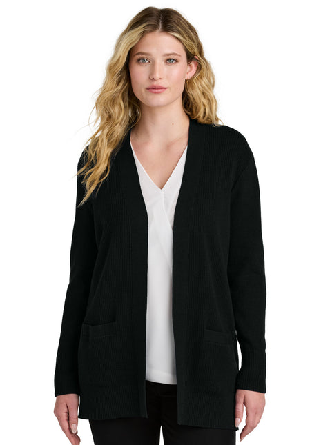 Port Authority® Women's Easy Care Open-Front Cardigan Sweater LSW2890 - Deep Black | Port Authority