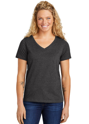 Volunteer Knitwear™ Women's Daily V-Neck Tee LVL45V - Dark Heather Grey | Volunteer Knitwear