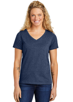 Volunteer Knitwear™ Women's Daily V-Neck Tee LVL45V - Heather Navy | Volunteer Knitwear