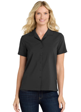 Port Authority® Women's Short Sleeve Performance Staff Shirt LW400 - Black | Port Authority