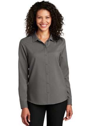 Port Authority® Women's Long Sleeve Performance Staff Shirt LW401 - Graphite | Port Authority