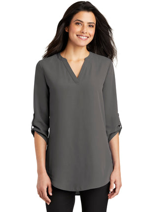 Port Authority® Women's 3/4-Sleeve Tunic Blouse. LW701 - Sterling Grey | Port Authority