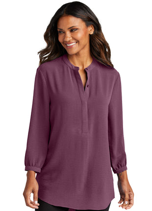 Port Authority® Women's 3/4-Sleeve Textured Crepe Tunic LW713 - Purple Mist | Port Authority