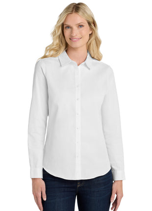 Port Authority® Women's Long Sleeve SuperPro React™Twill Shirt. LW808 - White | Port Authority
