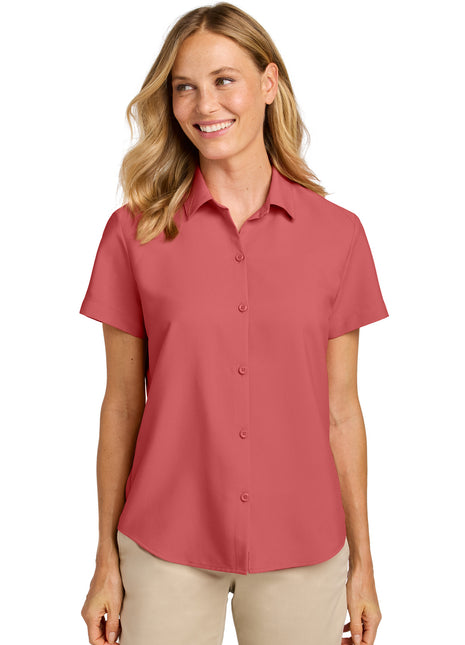 Port Authority® Women's Short Sleeve UV Dockside Shirt LW963 - Coral Reef | Port Authority