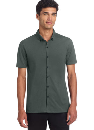 Mercer+Mettle® Stretch Pique Full-Button Polo MM1006 - Anchor Grey | Mercer+Mettle
