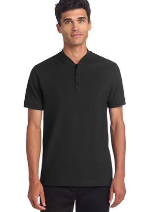 Mercer+Mettle® Stretch Pique Henley MM1008 - Deep Black | Mercer+Mettle