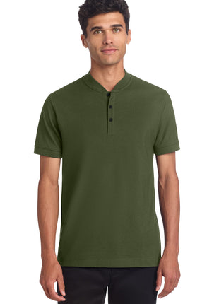 Mercer+Mettle® Stretch Pique Henley MM1008 - Townsend Green | Mercer+Mettle