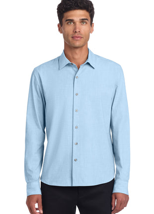 Mercer+Mettle® Long Sleeve Stretch Woven Shirt MM2000 - Air Blue End On End | Mercer+Mettle