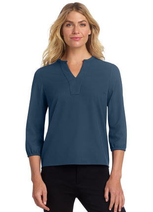 Mercer+Mettle® Women's Stretch Crepe 3/4-Sleeve Blouse MM2011 - Insignia Blue | Mercer+Mettle