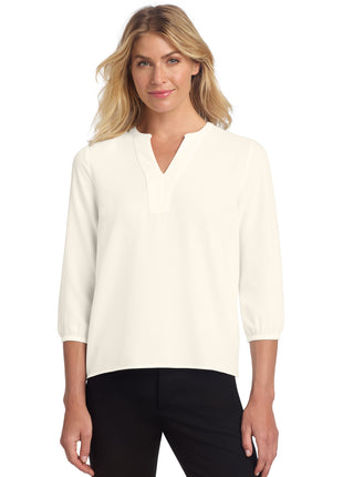 Mercer+Mettle® Women's Stretch Crepe 3/4-Sleeve Blouse MM2011 - Ivory Chiffon | Mercer+Mettle