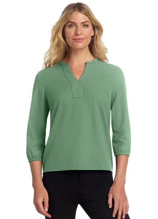 Mercer+Mettle® Women's Stretch Crepe 3/4-Sleeve Blouse MM2011 - Sage | Mercer+Mettle