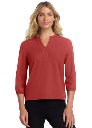 Mercer+Mettle® Women's Stretch Crepe 3/4-Sleeve Blouse MM2011 - Terracotta | Mercer+Mettle